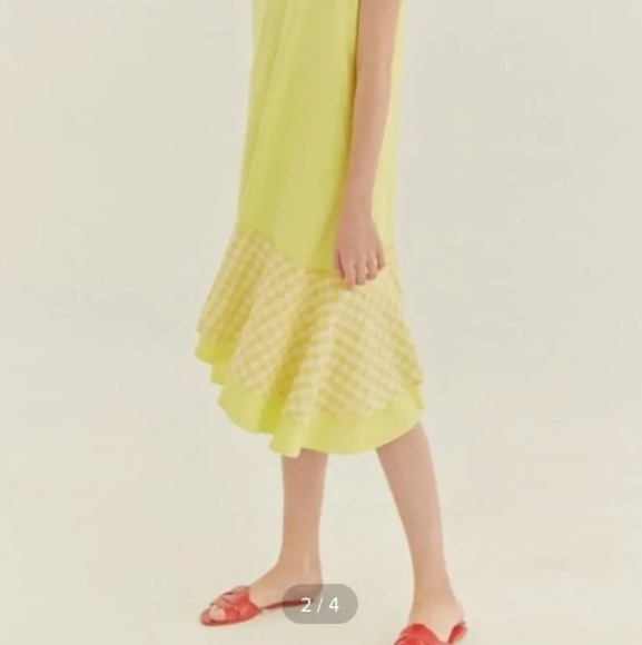 Sweet one eighty love jersey dress yellow size large from korea - Picture 4 of 10